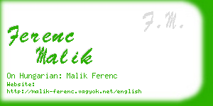 ferenc malik business card